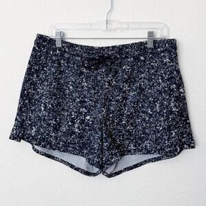 [Athleta] Navy Blue Pull-On Elastic Waist Printed Baja Shorts Abstract Size XL